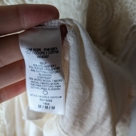 Ella Moss Cream Floral Embroidered Tank Babydoll Dress Size Medium - Picture 6 of 14